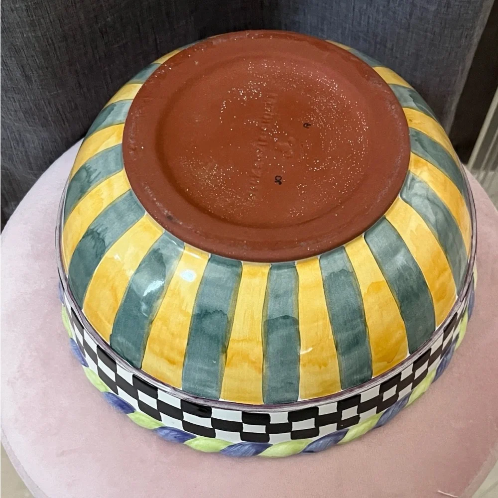 MacKenzie Childs Vintage Picadilly 9” Ceramic Mixing Bowl - Picture 7 of 7